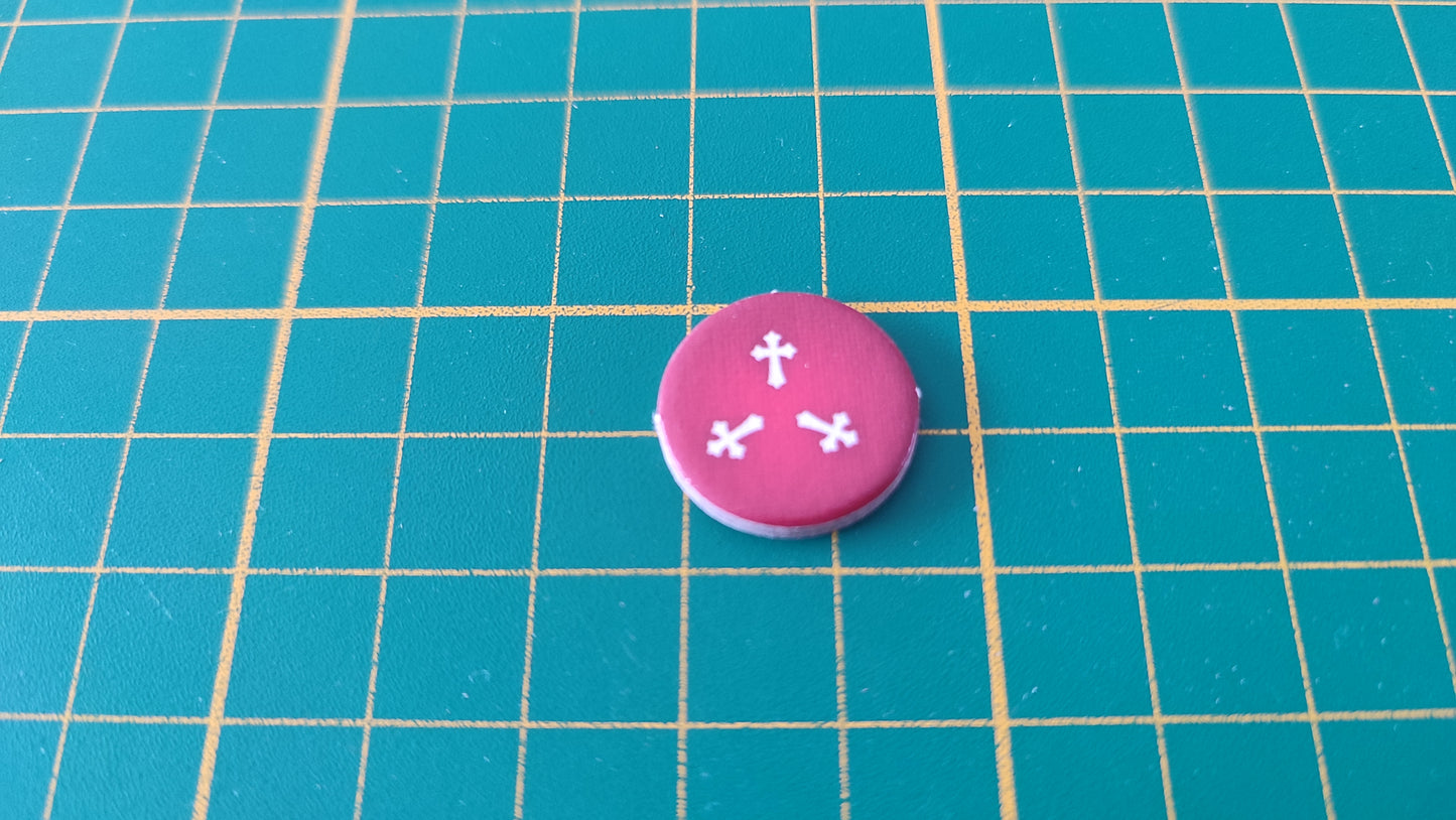 Jeton bonus rouge unitaire Praga Caput Regni vladimir suchy Delicious Games pièce détachée jeu de société #E34