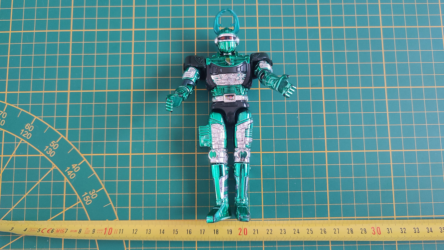 Jouet ancien vintage dans l'état Figurine articulée Beetleborgs Green Verts Hunter Chrome 12 cm 1996 Bandai #SP