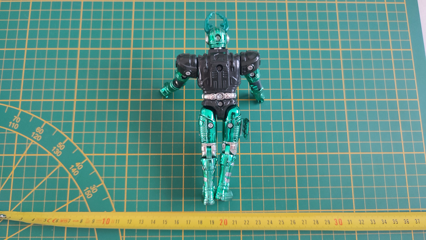 Jouet ancien vintage dans l'état Figurine articulée Beetleborgs Green Verts Hunter Chrome 12 cm 1996 Bandai #SP
