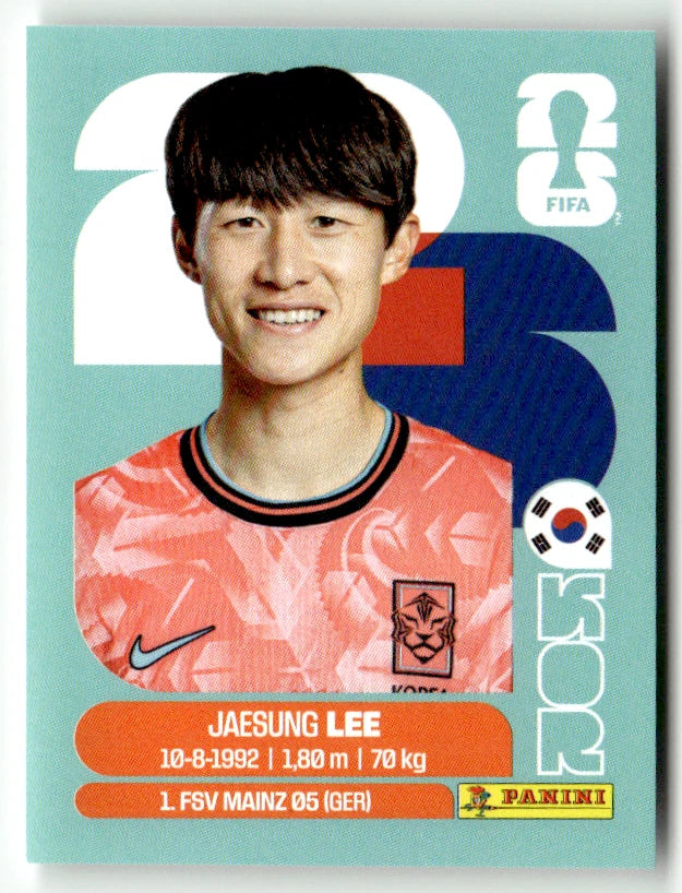 KOR 10 Jaesung Lee - Sticker autocollant Panini Coupe du Monde FIFA 2026 Corée Du Sud - Pièce détachée