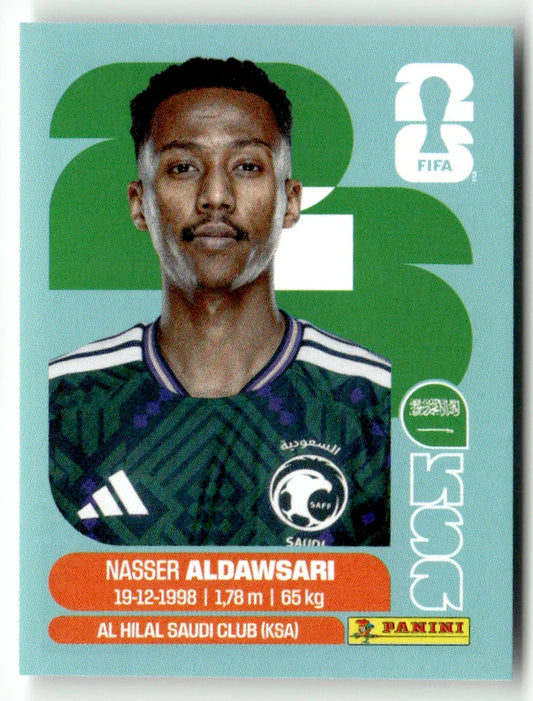 KSA 12 Nasser Aldawsari - Sticker autocollant Panini Coupe du Monde FIFA 2026 Arabie Saoudite - Pièce détachée