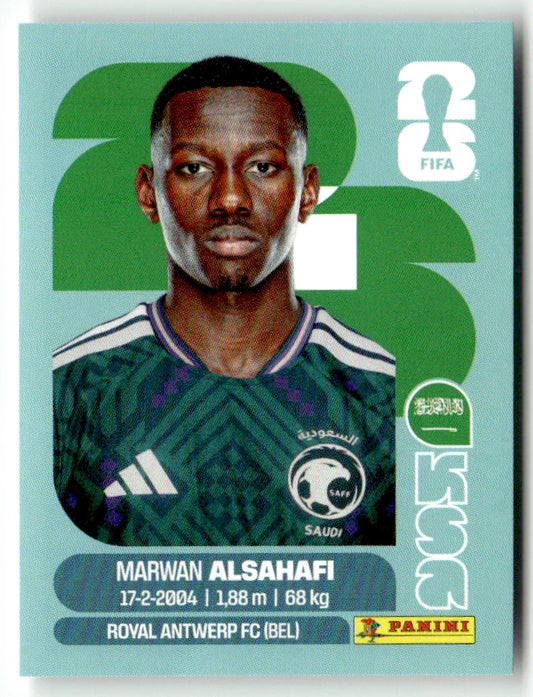 KSA 15 Marwan ALSAHAFI - Sticker autocollant Panini Coupe du Monde FIFA 2026 Arabie Saoudite - Pièce détachée