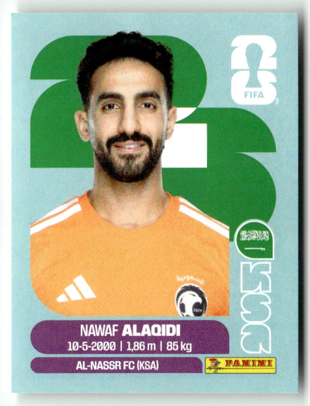 KSA 2 Nawaf Alaqidi - Sticker autocollant Panini Coupe du Monde FIFA 2026 Arabie Saoudite - Pièce détachée