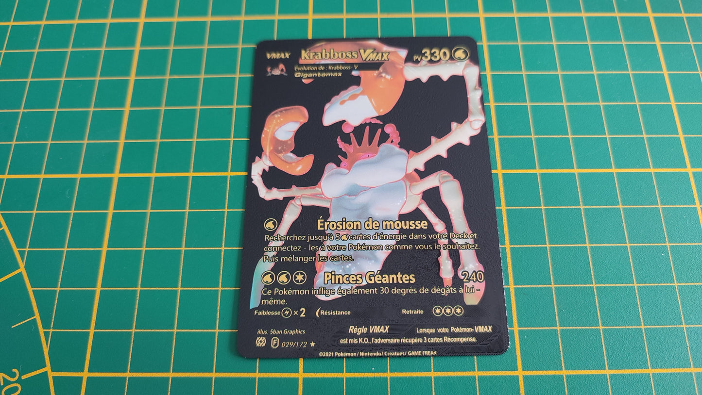 Krabboss Vmax carte illustration Pokémon cosplay couleur noir française #C18