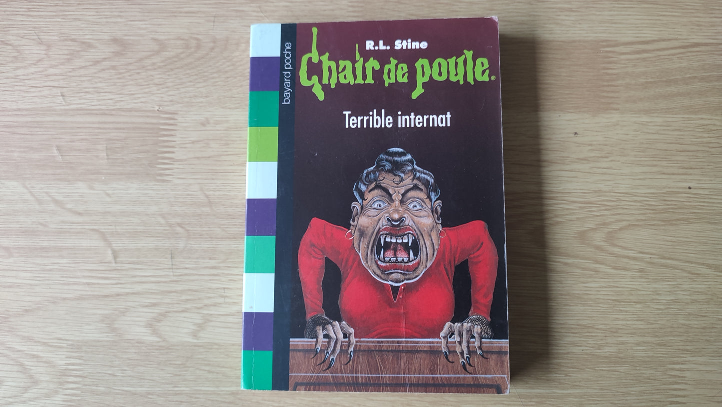 Livre Chair de poule Terrible internat R.L. Stine édition Bayard poche #SPDF