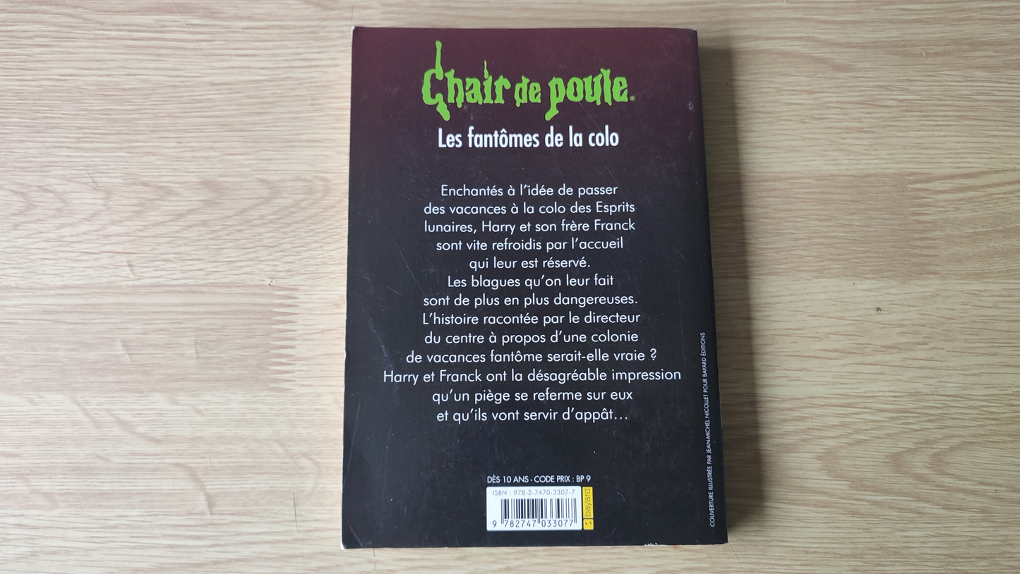 Livre Chair de poule les fantômes de la colo R.L. Stine édition Bayard poche #SPDF