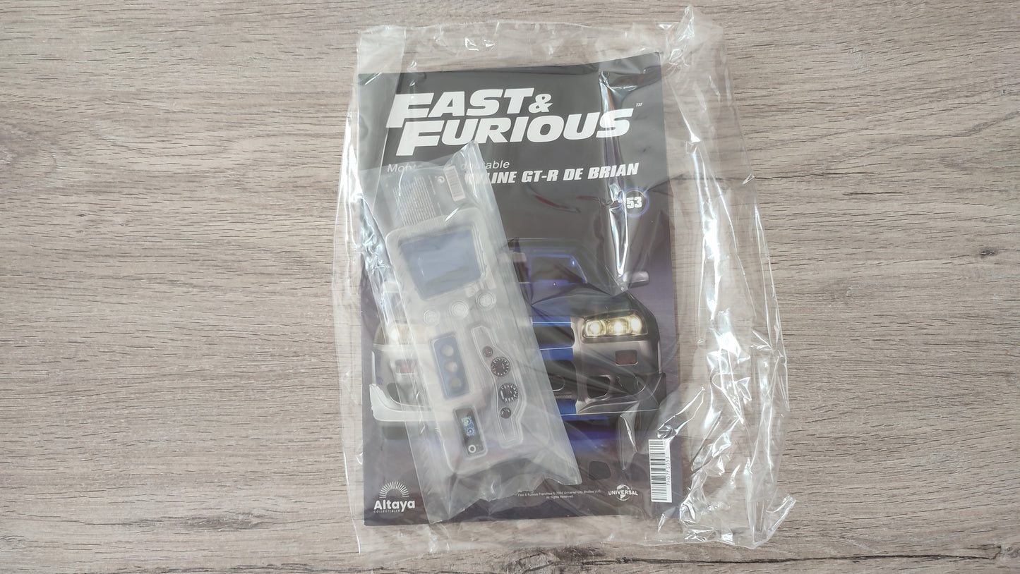 Lot fascicule avec pièces numéro 53 n°53 Nissan Skyline GT-R R34 Fast & Furious de Brian O'Conner 1/8 1/8e 1/8ème Altaya #E13