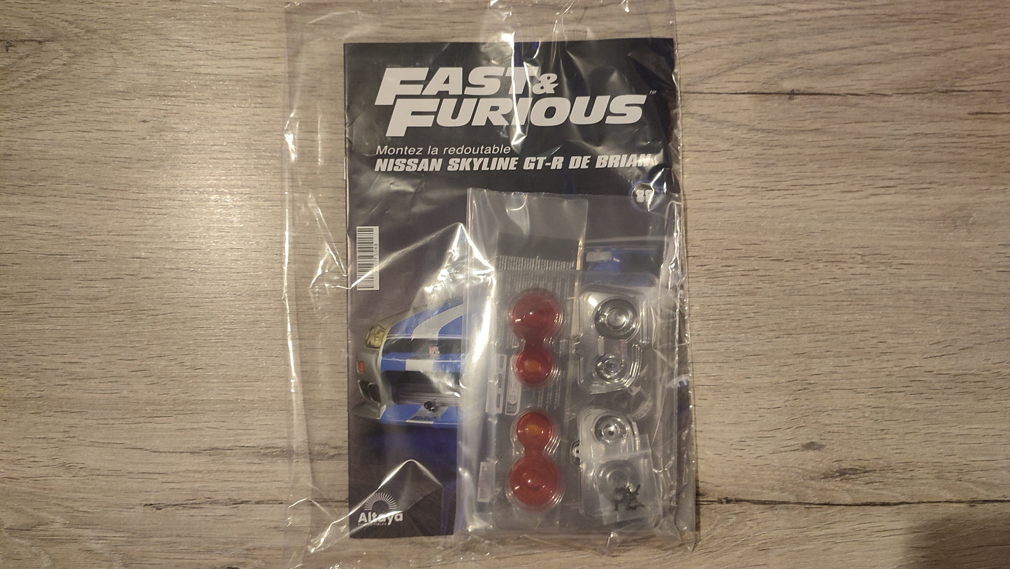 Lot fascicule avec pièces numéro 88 n°88 Nissan Skyline GT-R R34 Fast & Furious de Brian O'Conner 1/8 1/8e 1/8ème Altaya #E48