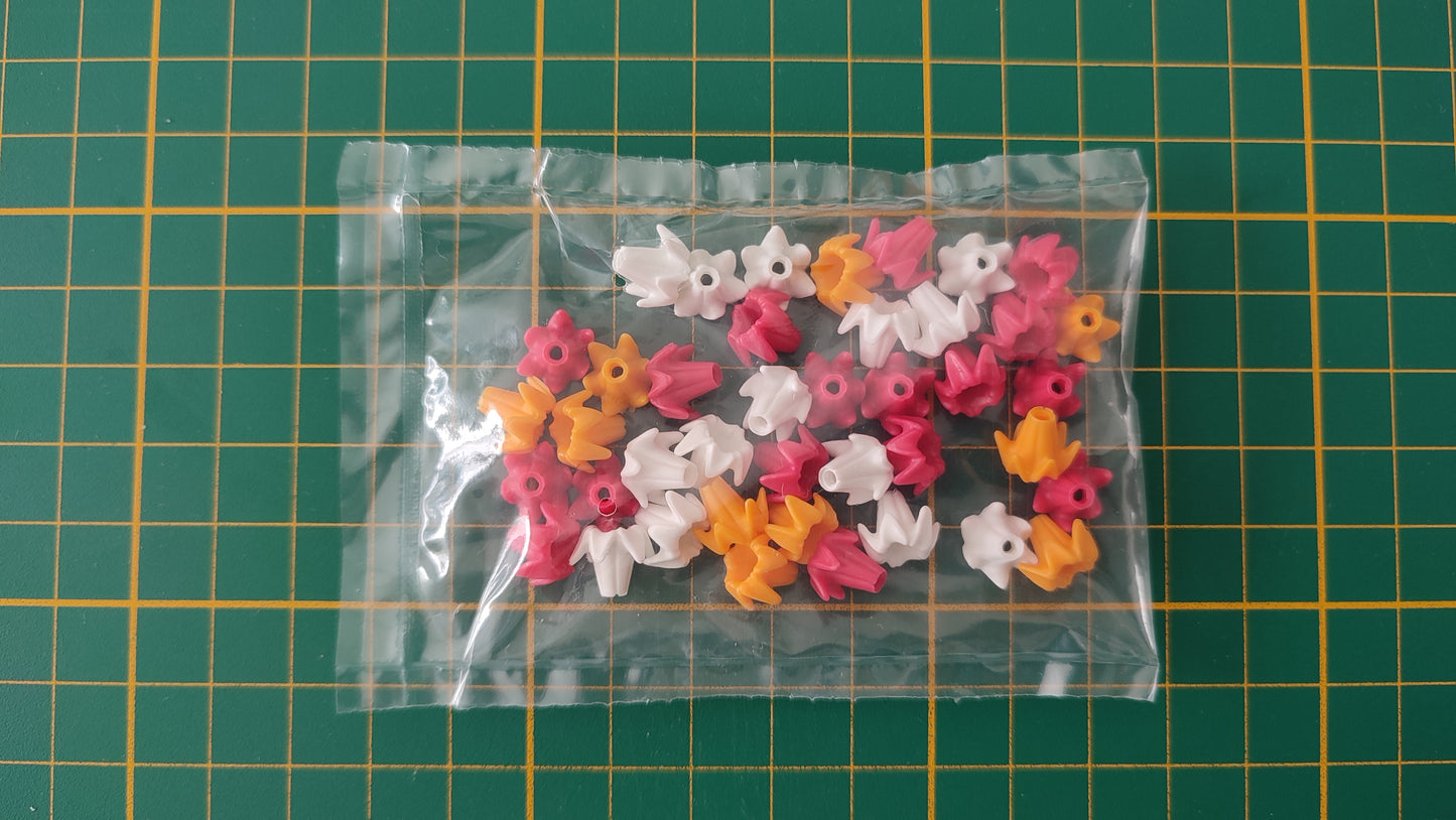 Lot fleurs pétales repliées blanche jaune rouge pièce détachée Playmobil #E27