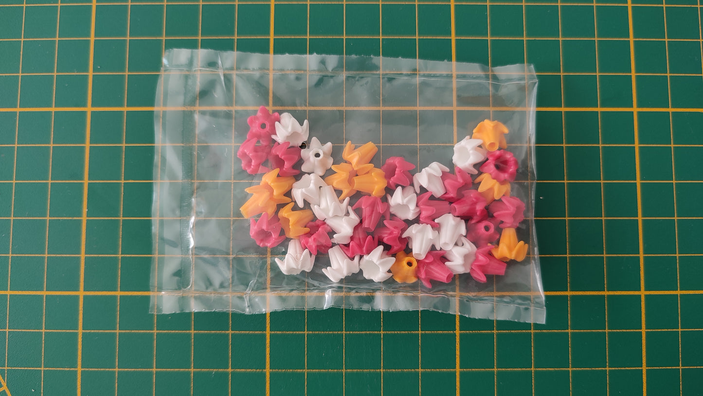 Lot fleurs pétales repliées blanche jaune rouge pièce détachée Playmobil #E27