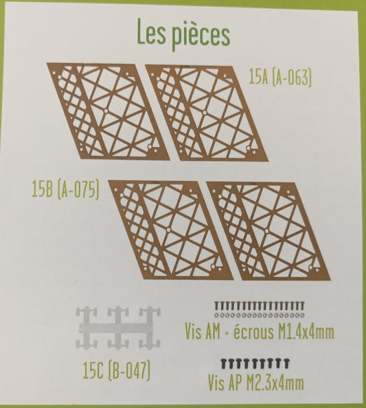 Lot pièces détachées numéro 15 n°15 Je construis la tour Eiffel 1/8 1/8e 1/8ème édition TF1