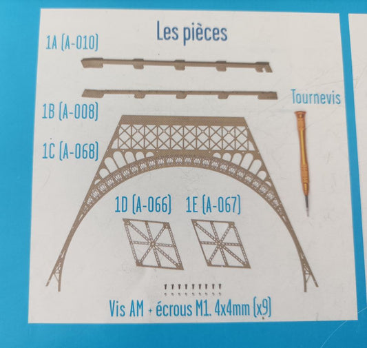 Lot pièces détachées numéro 1 n°1 Je construis la tour Eiffel 1/8 1/8e 1/8ème édition TF1