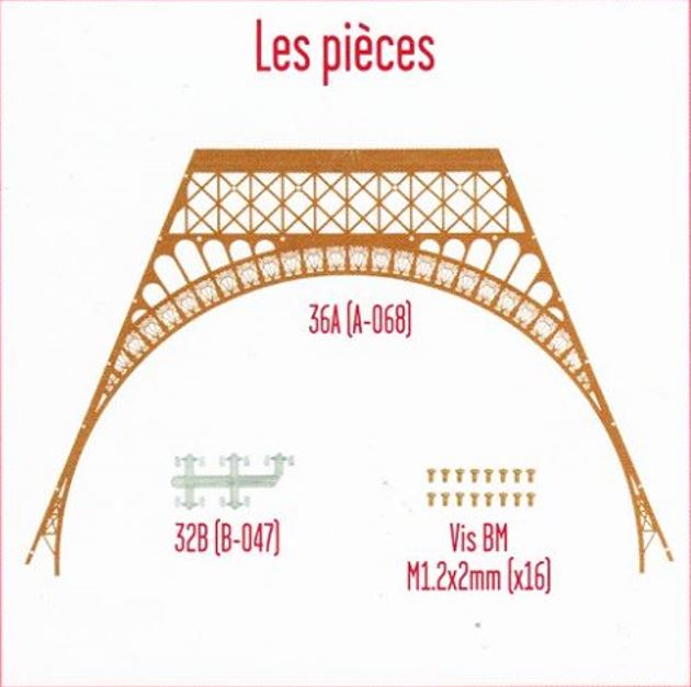 Lot pièces détachées numéro 36 n°36 Je construis la tour Eiffel 1/8 1/8e 1/8ème édition TF1