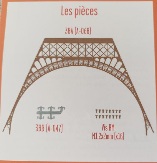 Lot pièces détachées numéro 38 n°38 Je construis la tour Eiffel 1/8 1/8e 1/8ème édition TF1
