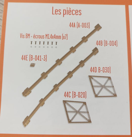 Lot pièces détachées numéro 44 n°44 Je construis la tour Eiffel 1/8 1/8e 1/8ème édition TF1
