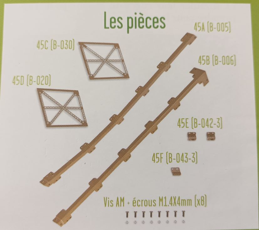 Lot pièces détachées numéro 45 n°45 Je construis la tour Eiffel 1/8 1/8e 1/8ème édition TF1