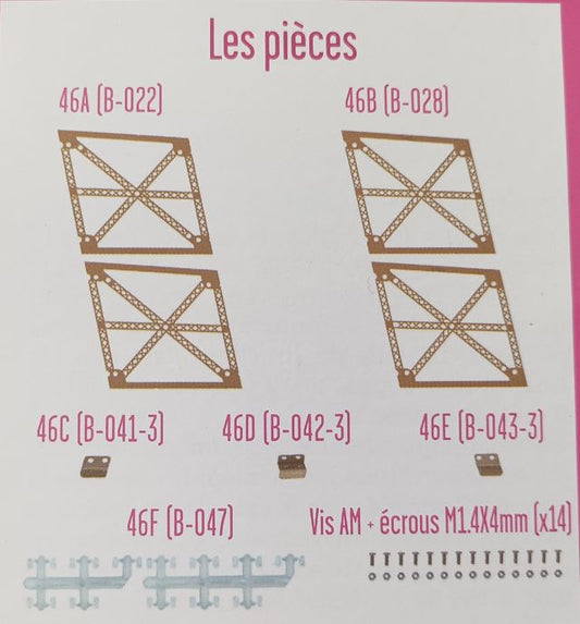 Lot pièces détachées numéro 46 n°46 Je construis la tour Eiffel 1/8 1/8e 1/8ème édition TF1