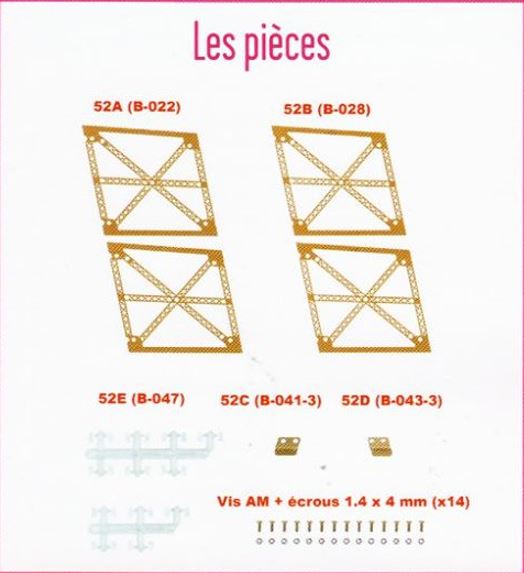 Lot pièces détachées numéro 52 n°52 Je construis la tour Eiffel 1/8 1/8e 1/8ème édition TF1