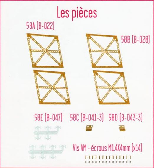 Lot pièces détachées numéro 58 n°58 Je construis la tour Eiffel 1/8 1/8e 1/8ème édition TF1