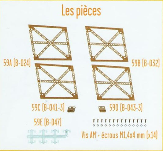 Lot pièces détachées numéro 59 n°59 Je construis la tour Eiffel 1/8 1/8e 1/8ème édition TF1
