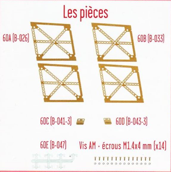 Lot pièces détachées numéro 60 n°60 Je construis la tour Eiffel 1/8 1/8e 1/8ème édition TF1