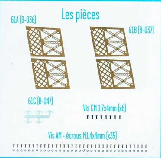 Lot pièces détachées numéro 61 n°61 Je construis la tour Eiffel 1/8 1/8e 1/8ème édition TF1