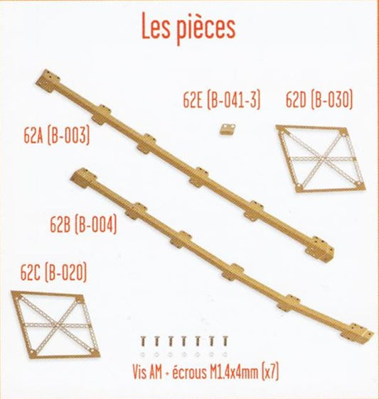 Lot pièces détachées numéro 62 n°62 Je construis la tour Eiffel 1/8 1/8e 1/8ème édition TF1