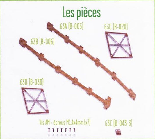 Lot pièces détachées numéro 63 n°63 Je construis la tour Eiffel 1/8 1/8e 1/8ème édition TF1