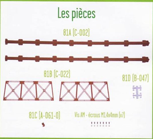 Lot pièces détachées numéro 81 n°81 Je construis la tour Eiffel 1/8 1/8e 1/8ème édition TF1