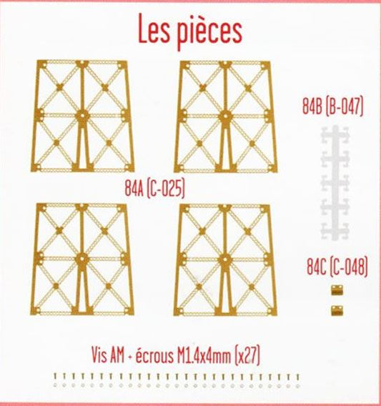 Lot pièces détachées numéro 84 n°84 Je construis la tour Eiffel 1/8 1/8e 1/8ème édition TF1