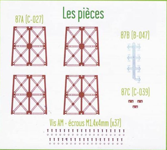 Lot pièces détachées numéro 87 n°87 Je construis la tour Eiffel 1/8 1/8e 1/8ème édition TF1