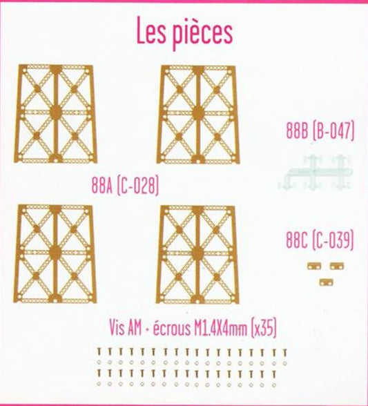 Lot pièces détachées numéro 88 n°88 Je construis la tour Eiffel 1/8 1/8e 1/8ème édition TF1