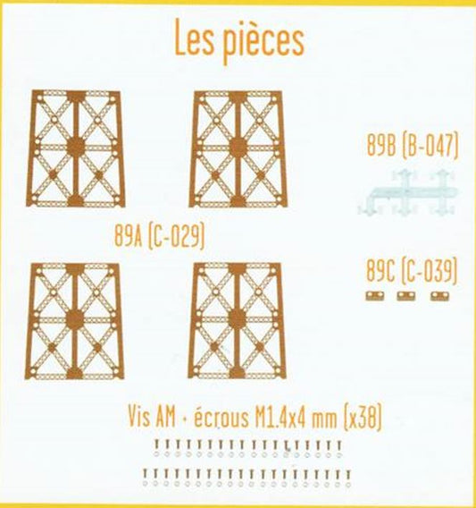 Lot pièces détachées numéro 89 n°89 Je construis la tour Eiffel 1/8 1/8e 1/8ème édition TF1