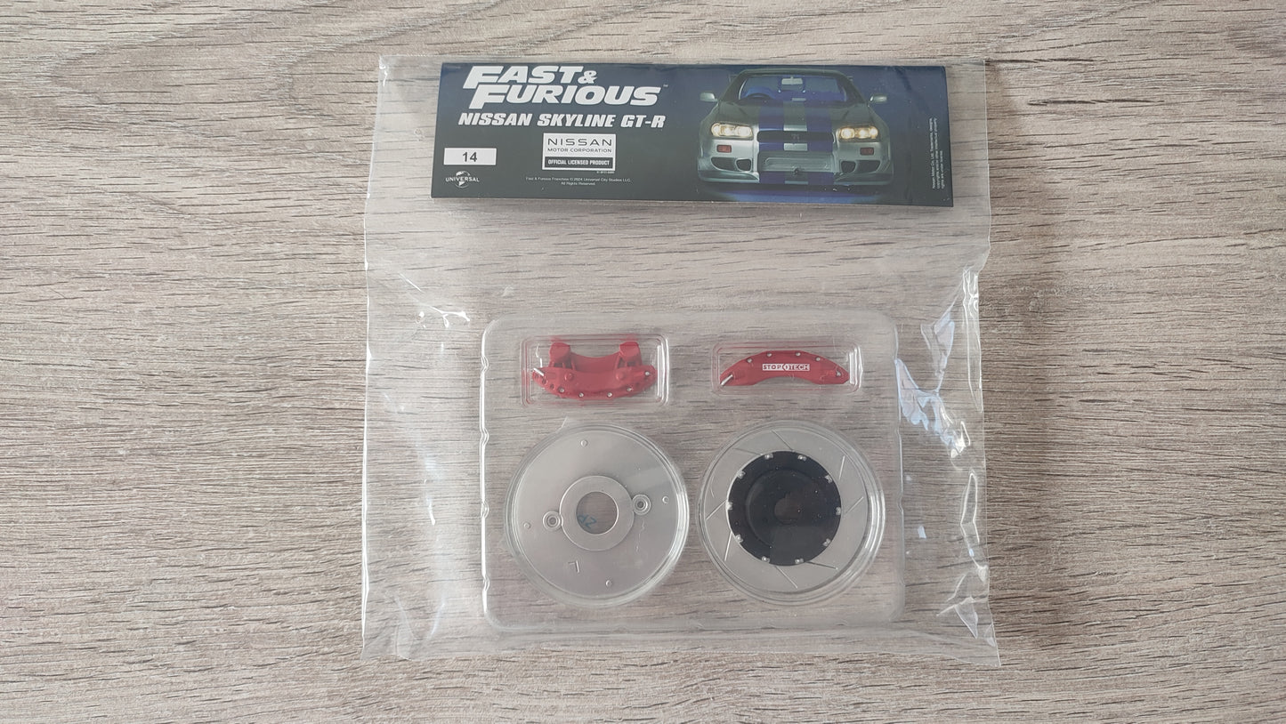 Lot pièces du fascicule numéro 14 n°14 pièce détachée Nissan Skyline GT-R R34 Fast & Furious de Brian O'Conner 1/8 1/8e 1/8ème Altaya #D82