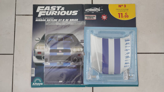 Lot pièces du fascicule numéro 3 n°3 pièce détachée Nissan Skyline GT-R R34 Fast & Furious de Brian O'Conner 1/8 1/8e 1/8ème Altaya #E41