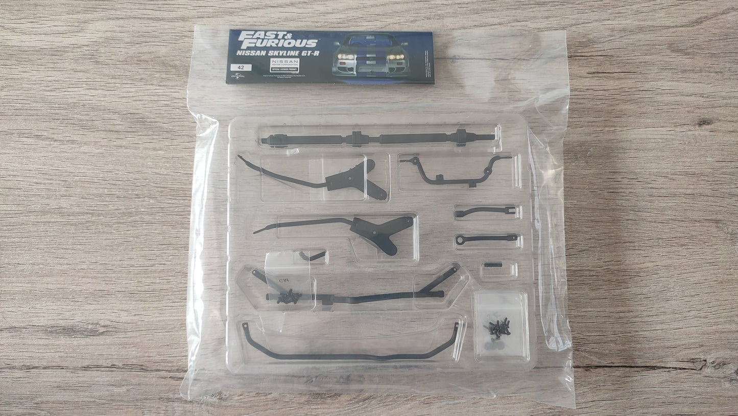 Lot pièces du fascicule numéro 42 n°42 pièce détachée Nissan Skyline GT-R R34 Fast & Furious de Brian O'Conner 1/8 1/8e 1/8ème Altaya #D82