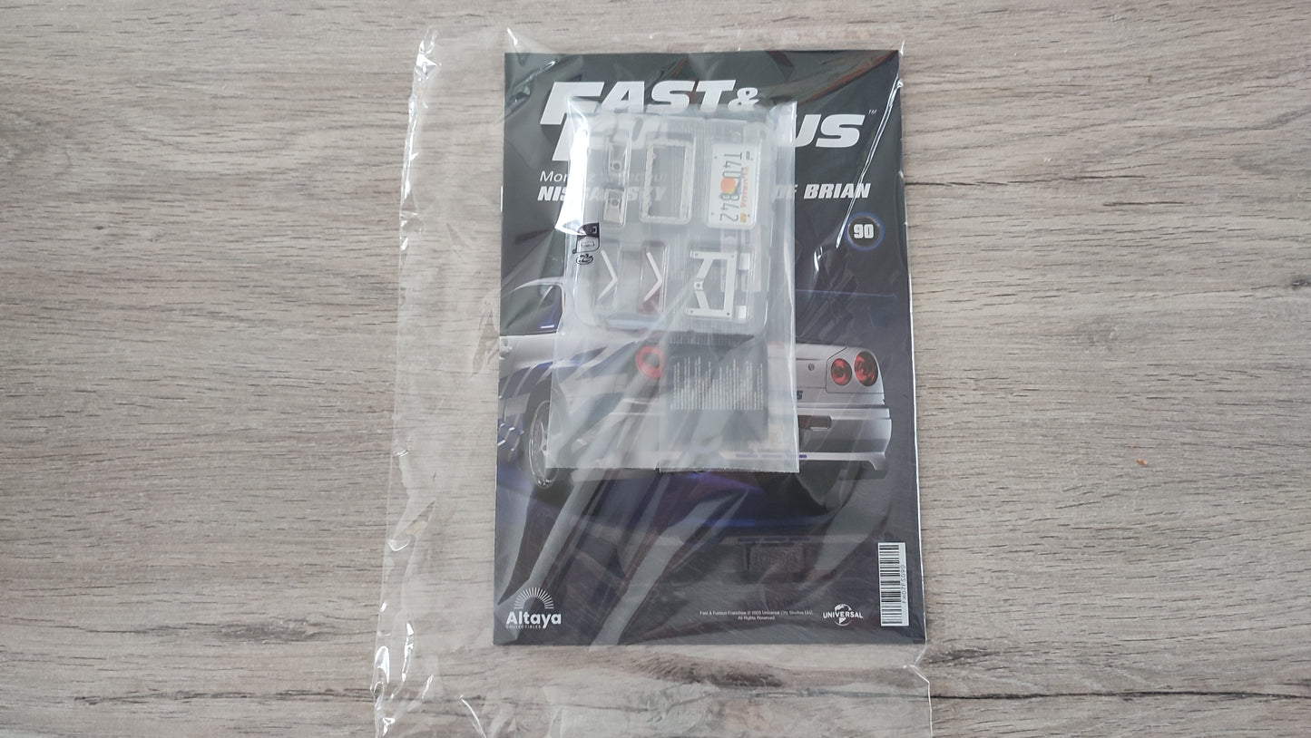 Lot pièces du fascicule numéro 90 n°90 pièce détachée Nissan Skyline GT-R R34 Fast & Furious de Brian O'Conner 1/8 1/8e 1/8ème Altaya #E41
