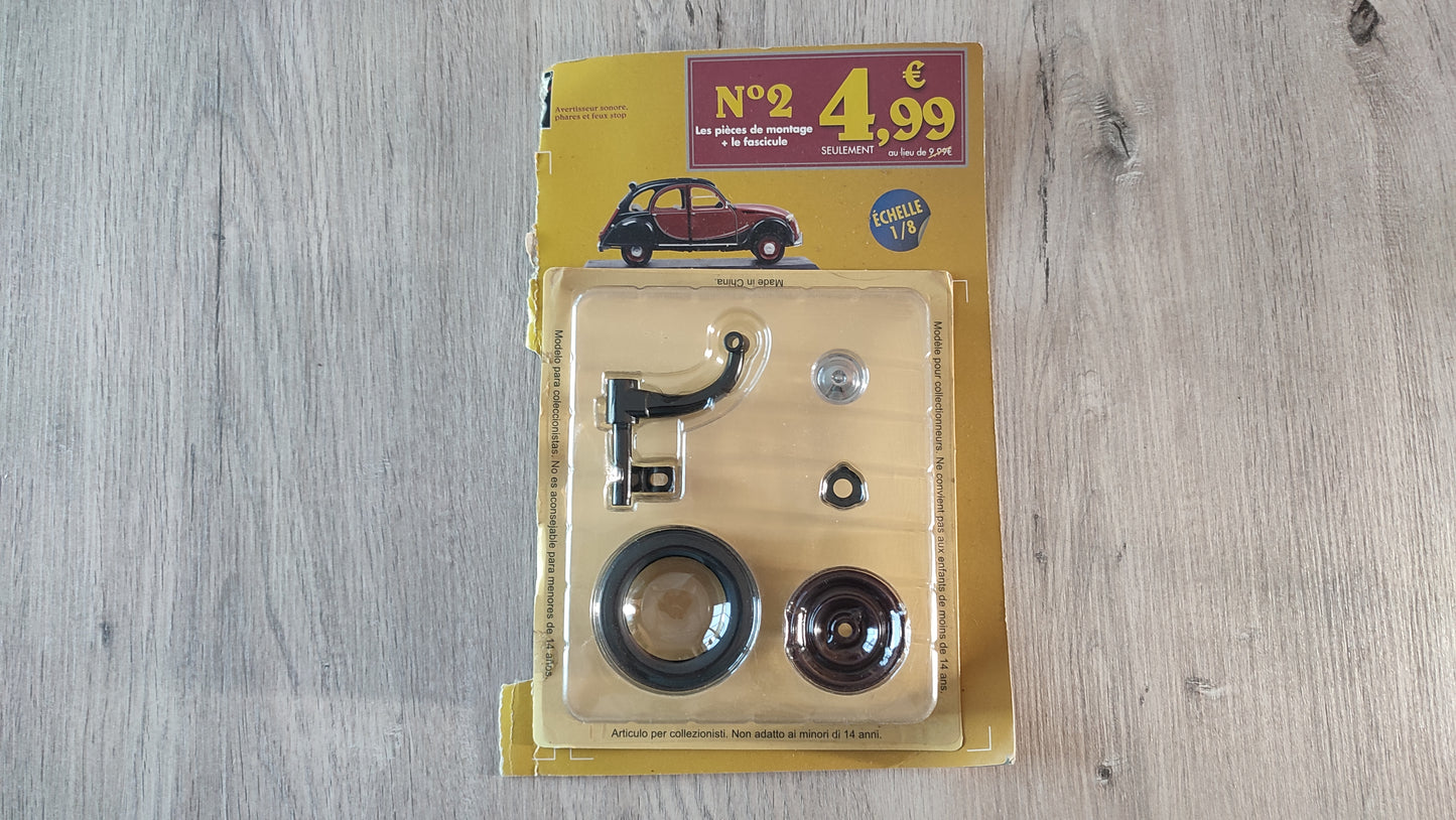 Lot pièces sans fascicule numéro 2 n°2 Citroën 2CV Charleston 1/8 1/8e 1/8ème Altaya #E74