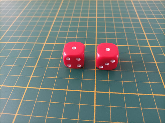 Lot x2 dé rouge pièce détachée jeu de société Monopoly Miro Meccano #E40