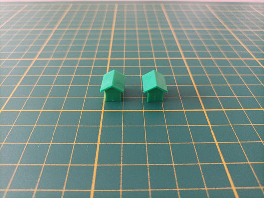Lot x2 maison verte pièce détachée jeu de société Monopoly Miro Meccano #E40