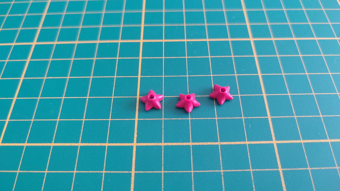 Lot x3 Fleur rouge cinq pétales pointus référence 30516570 pièce détachée Playmobil #E33