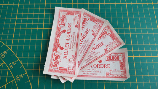 Lot x4 billets de 20000 pièce détachée jeu de société Destins En famille sur les chemins de la vie MB #E44