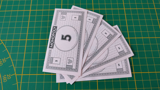 Lot x5 Billets de 5 pièce détachée jeu de société Monopoly Disney éditions Hasbro #B94