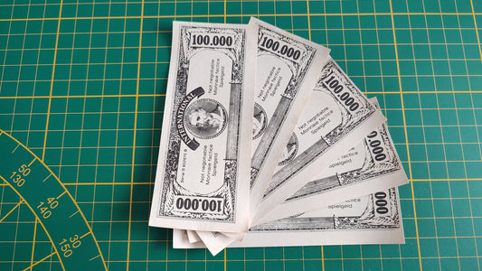Lot x5 billets de 100000 pièce détachée jeu de société Destins En famille sur les chemins de la vie MB #E44