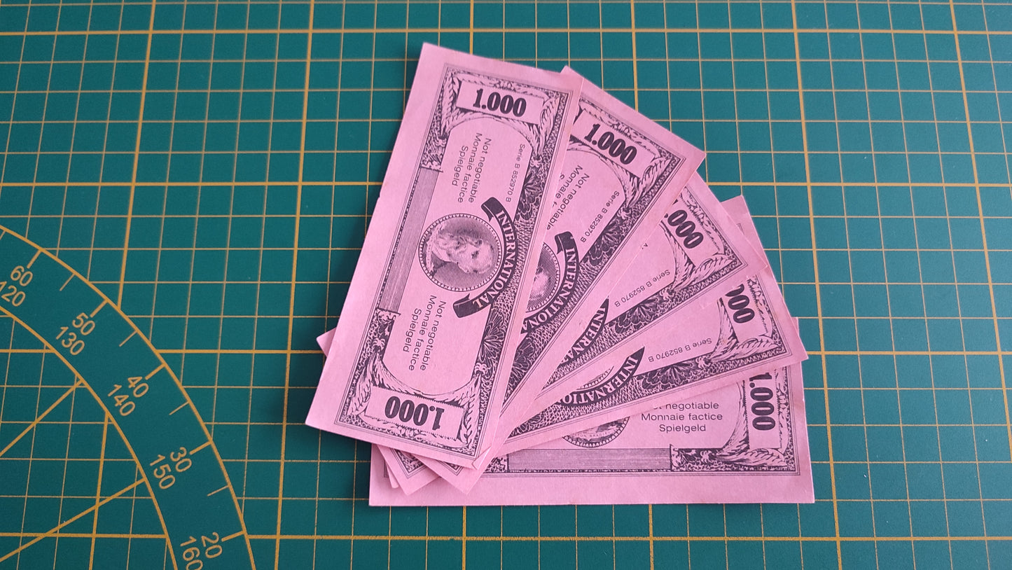 Lot x5 billets de 1000 pièce détachée jeu de société Destins En famille sur les chemins de la vie MB #E44