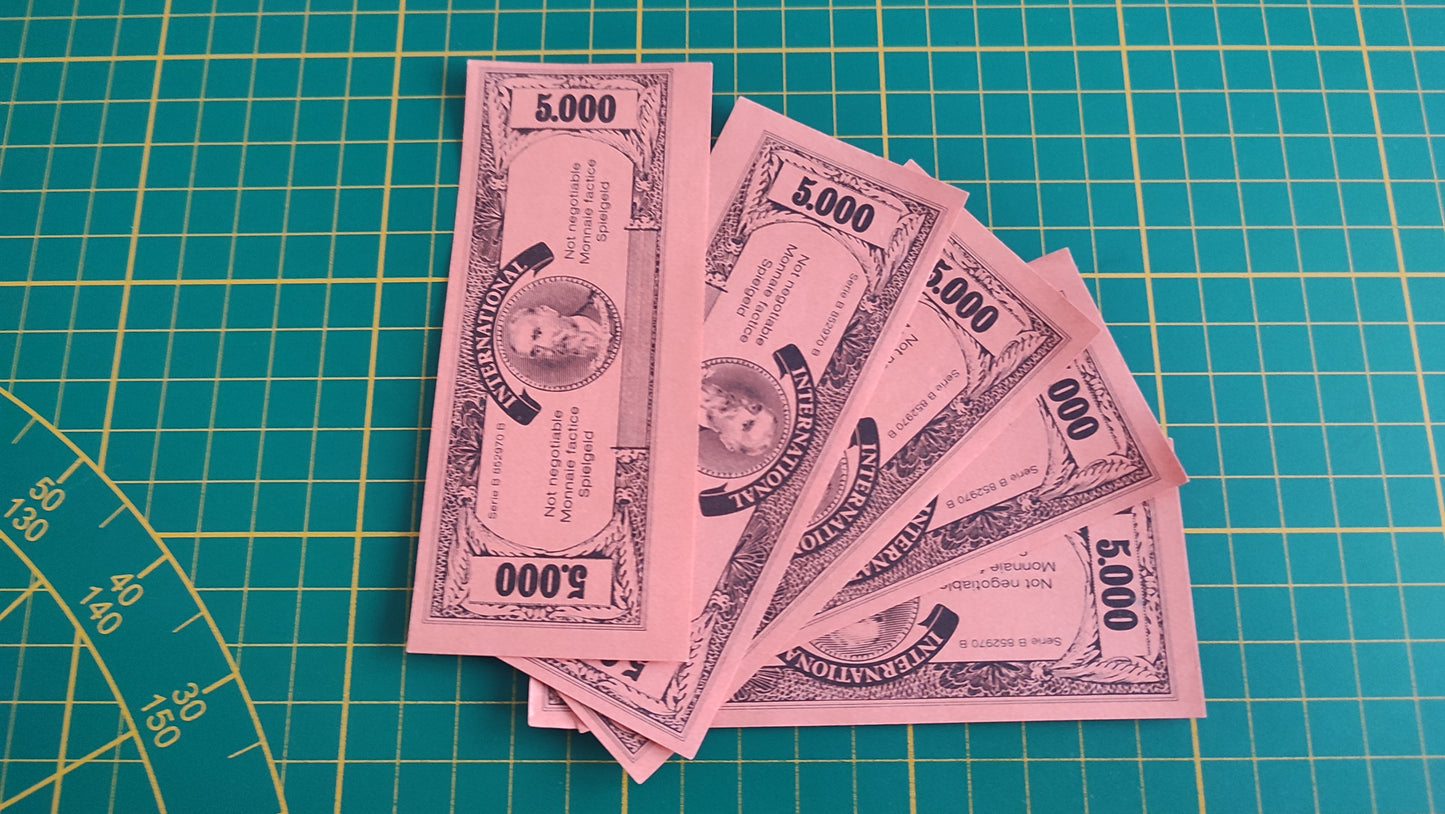 Lot x5 billets de 5000 pièce détachée jeu de société Destins En famille sur les chemins de la vie MB #E44