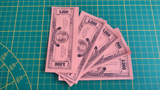 Lot x5 billets de 5000 pièce détachée jeu de société Destins En famille sur les chemins de la vie MB #E44
