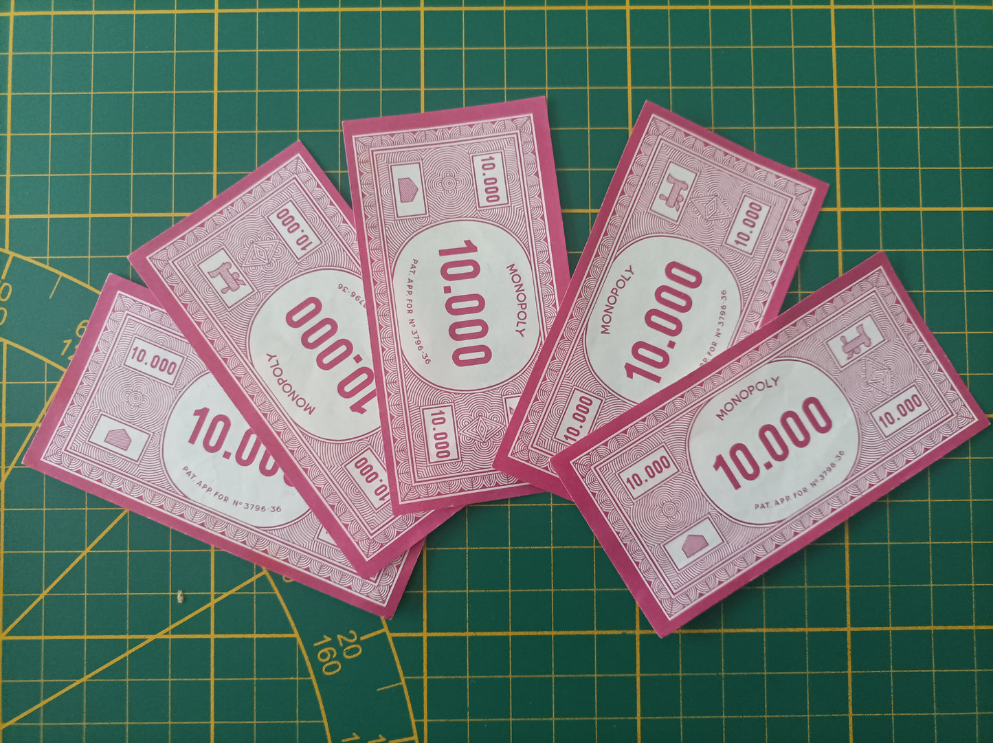 Lot x5 billet violet de 10.000 10000 pièce détachée jeu de société Monopoly Miro Meccano #E40