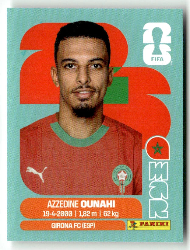 MAR 11 Azzedine Ounahi - Sticker autocollant Panini Coupe du Monde FIFA 2026 Maroc - Pièce détachée