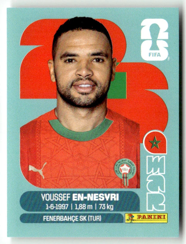 MAR 16 Youssef En-Nesyri - Sticker autocollant Panini Coupe du Monde FIFA 2026 Maroc - Pièce détachée